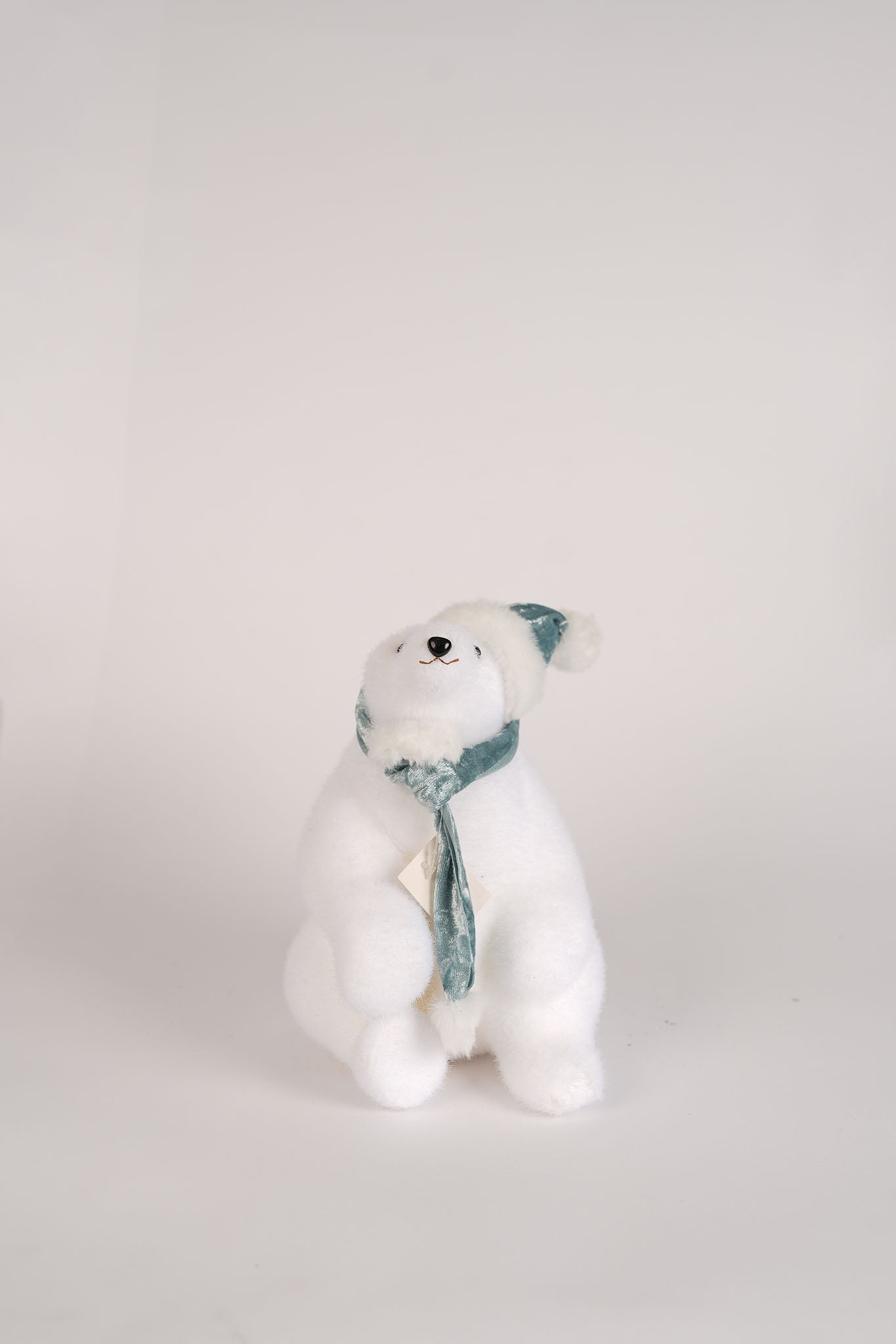 Sitting Polar Bear with Teal Accents Decoration