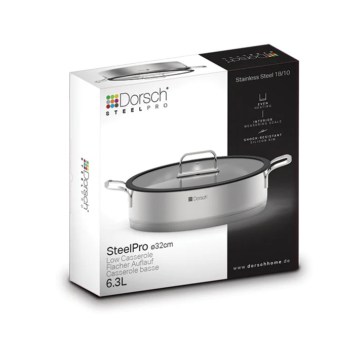 Dorsch SteelPro 32cm Low Casserole - 6.3L Capacity