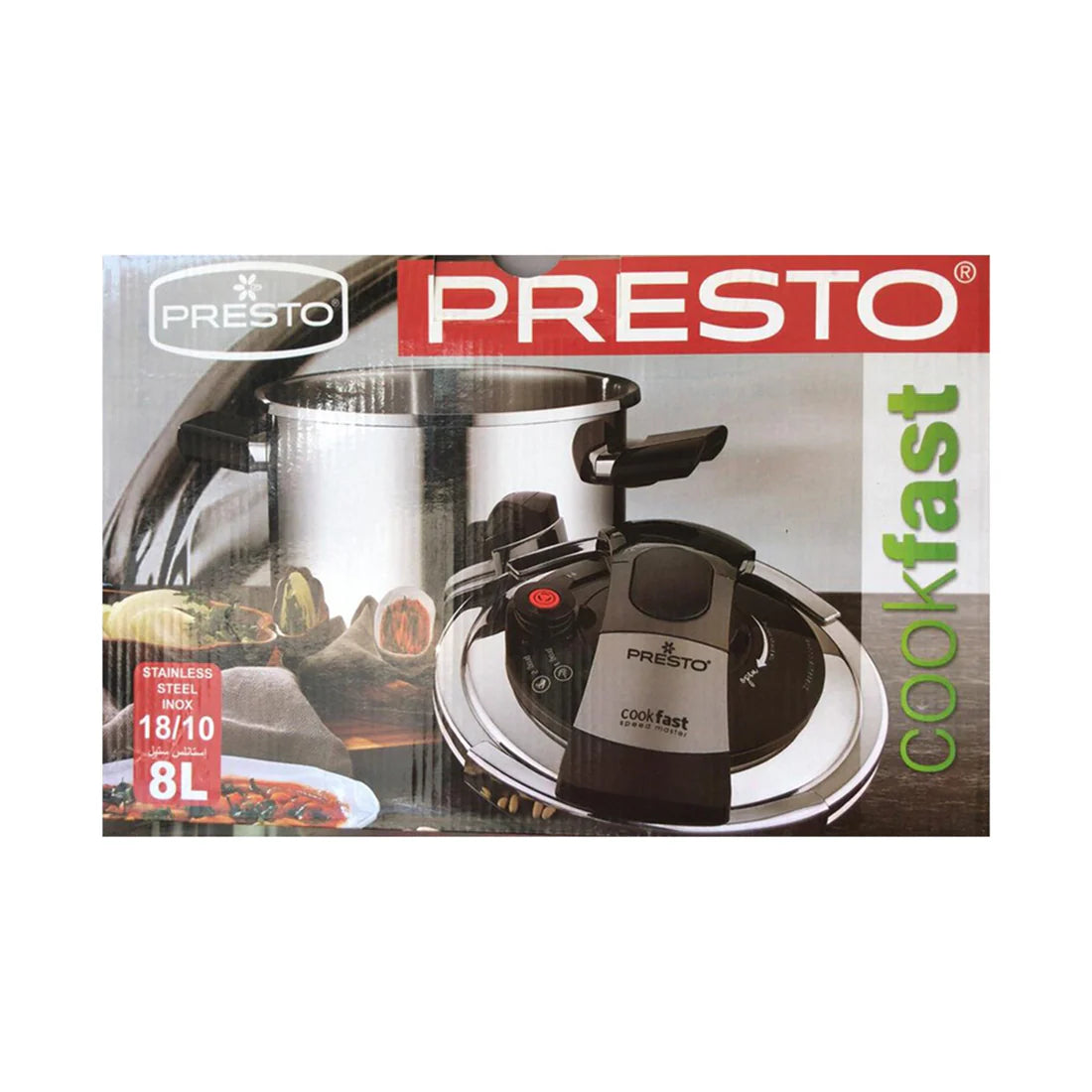 Presto Cookfast Stainless Steel Pressure Cooker 8L