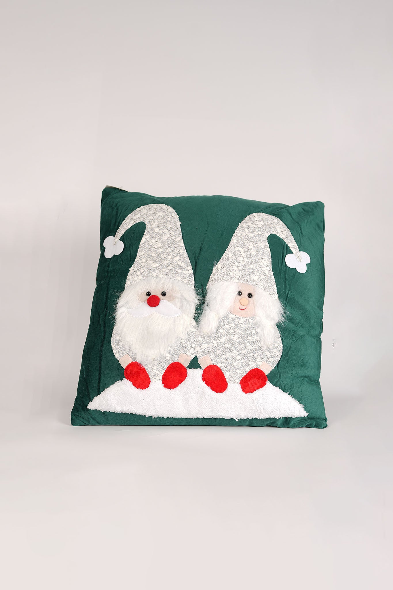 Christmas Gnome Couple Pillow - Green