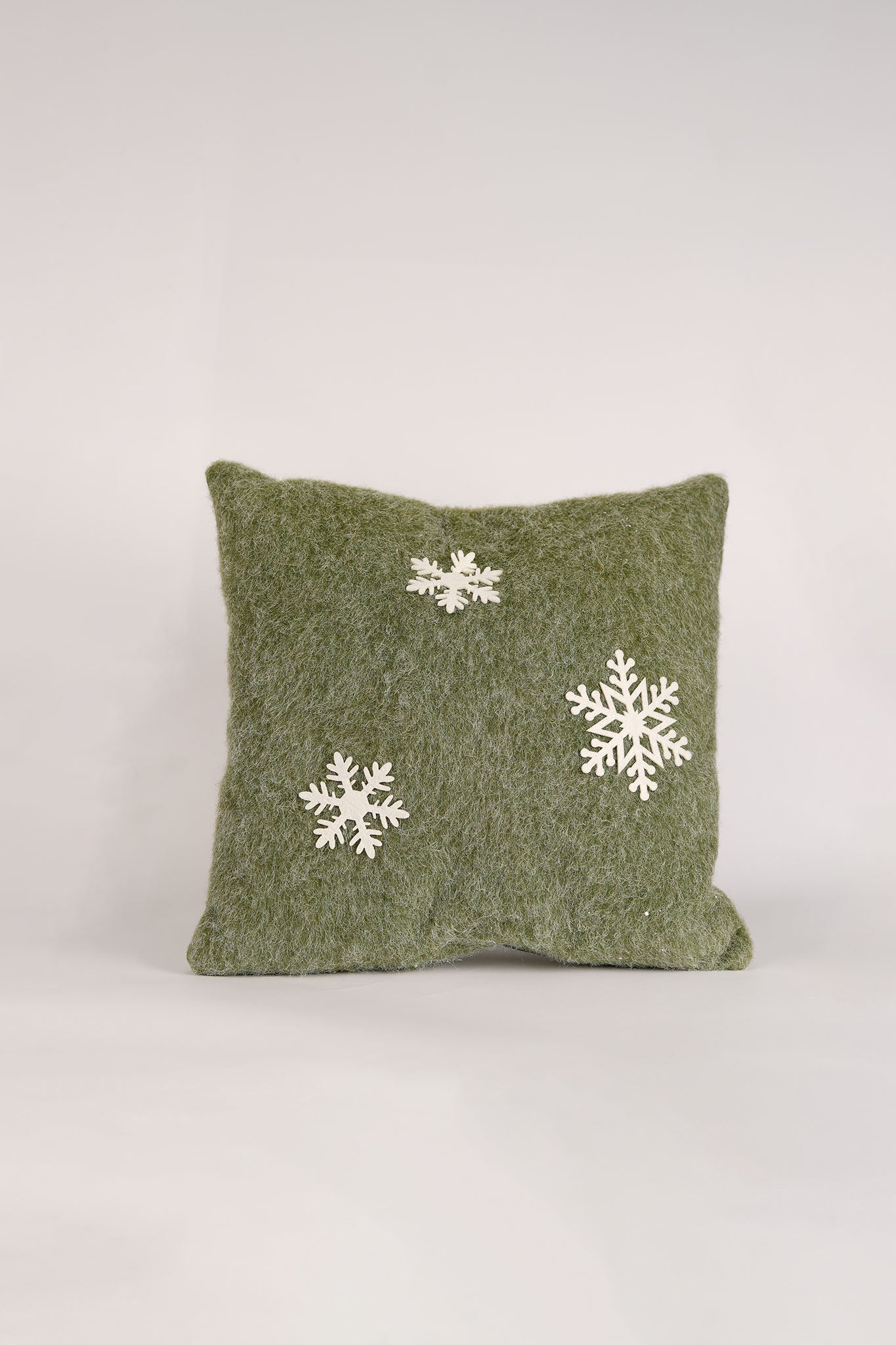 Winter Snowflake Pillow - Sage Green