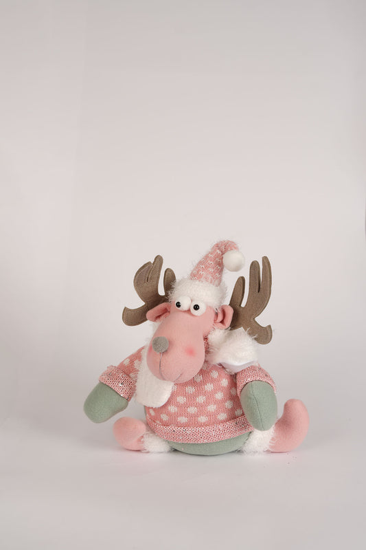 Pink Reindeer Decoration - 28cm