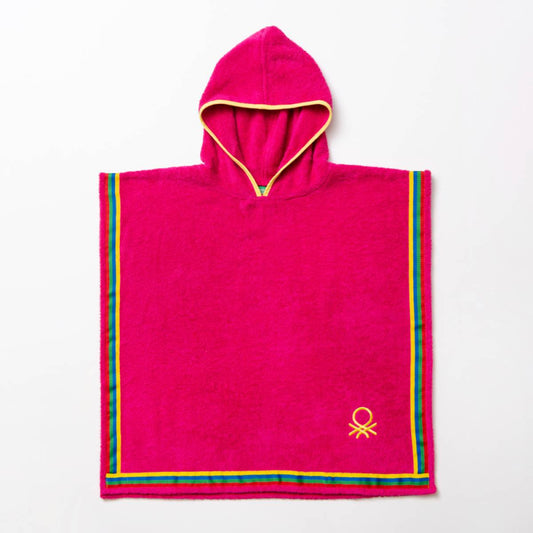 Pink Kids Poncho Bathrobe Benetton