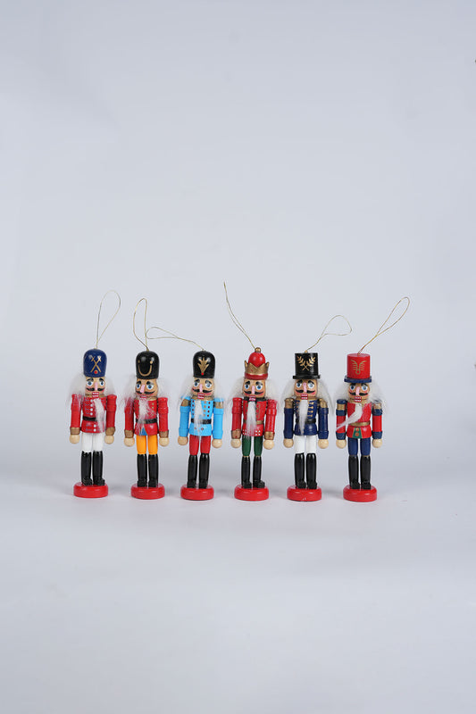 Mini Nutcracker Ornaments Set - 6 Pieces