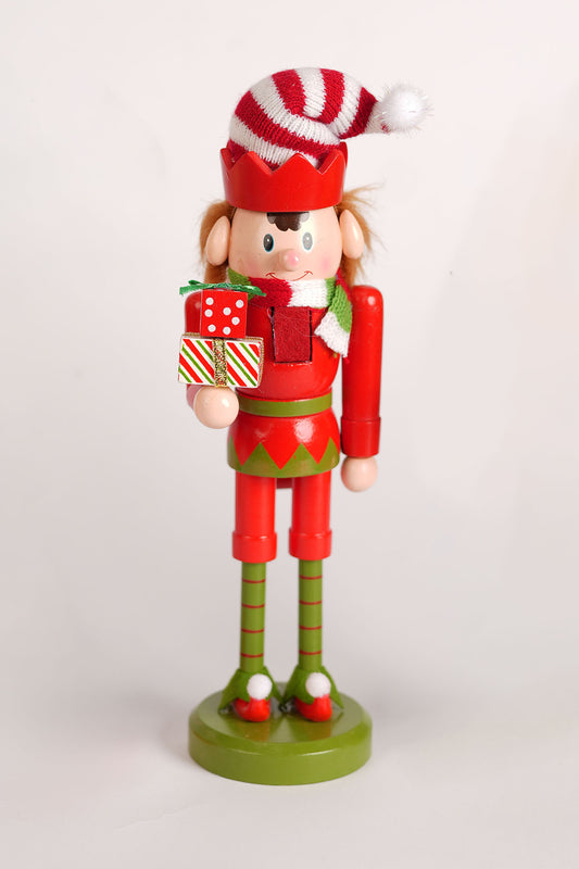 Elf Nutcracker with Gifts - 26cm