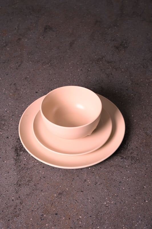 Soft Beige Modern Ceramic Dinnerware Set - 12 Piece Collection