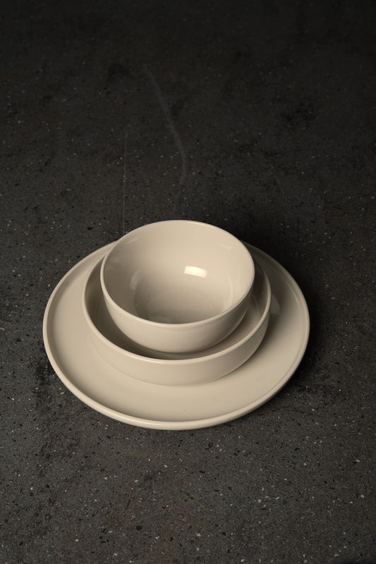 Beige Round Dinnerware Set - 18 Pieces Set