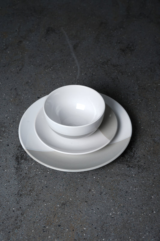 Soft Gray Modern Ceramic Dinnerware Collection - 12 Piece Set