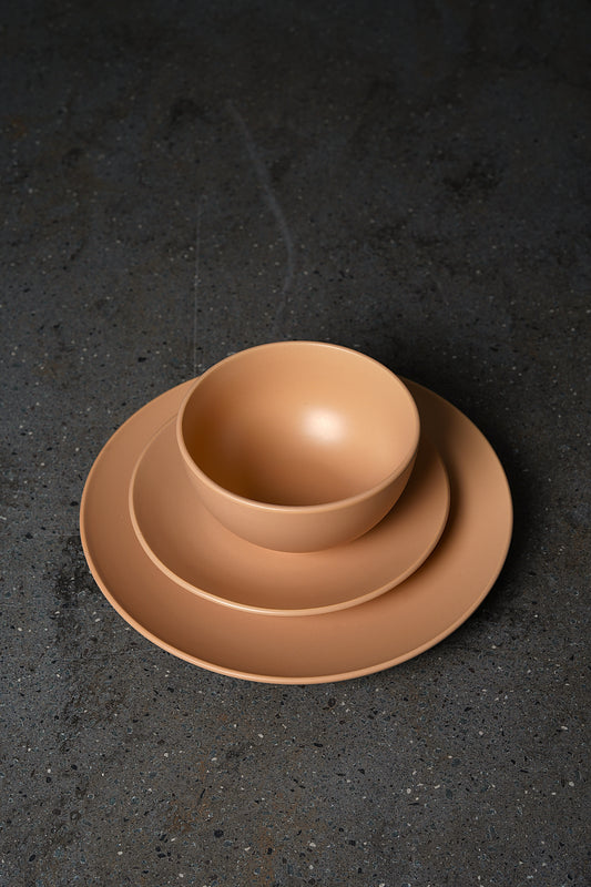 Warm Sand Modern Ceramic Dinnerware Set - 12 Piece Collection