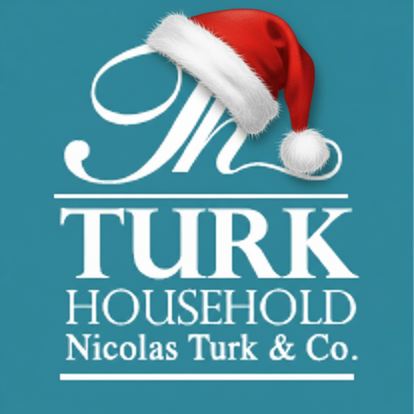 Turk Household Logo with Realistic Christmas Hat