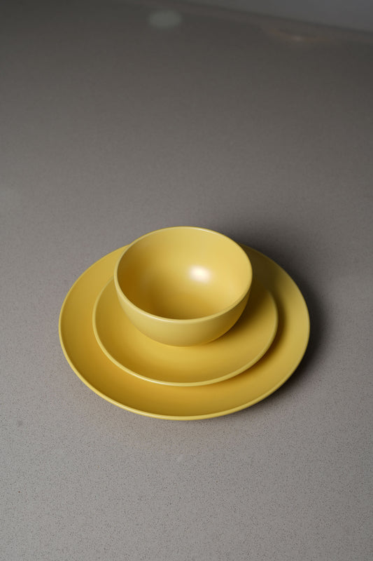 Mustard Yellow Modern Dinnerware Set - 12 Piece Collection